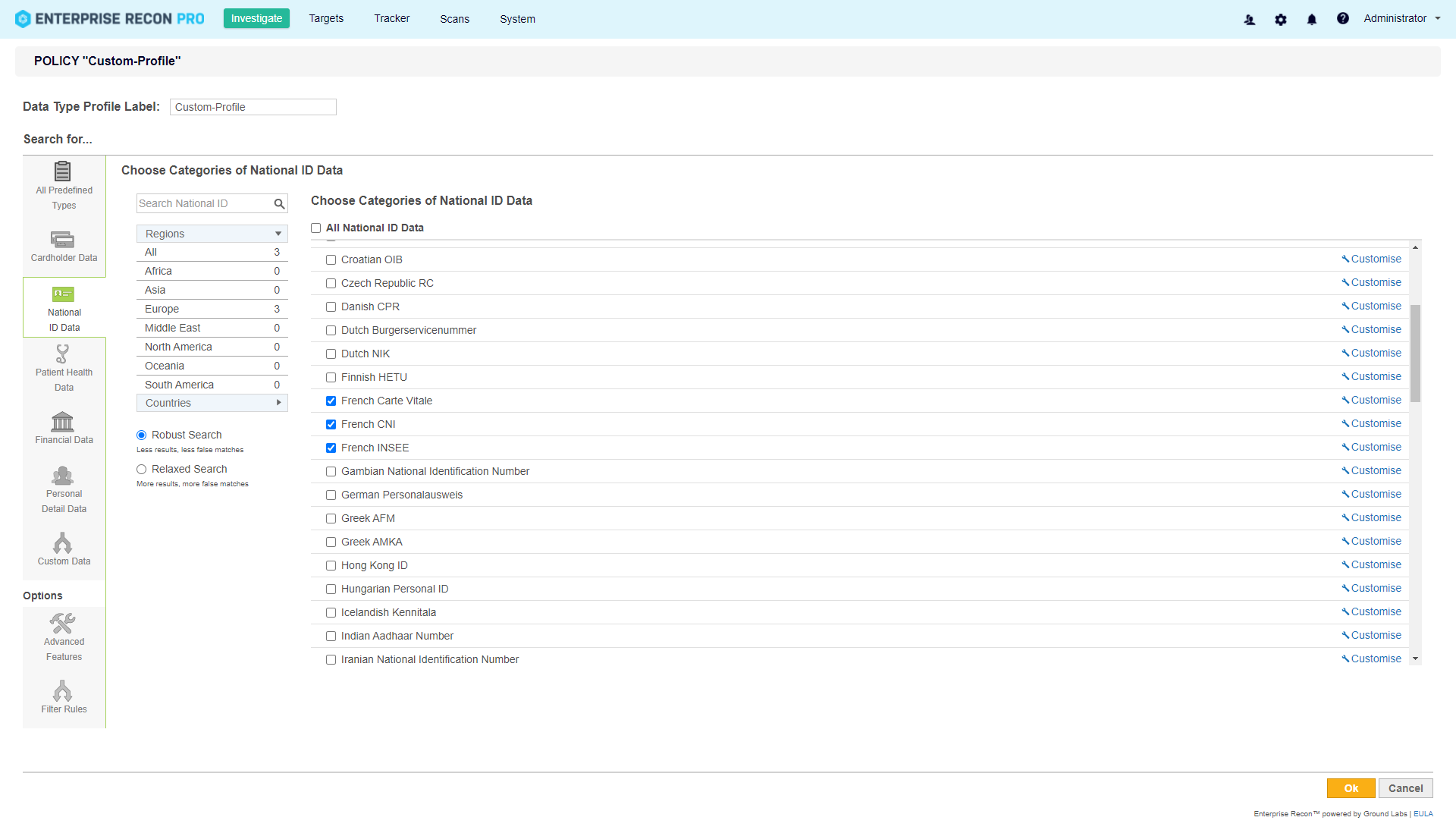 screenshot of Enterprise Recon